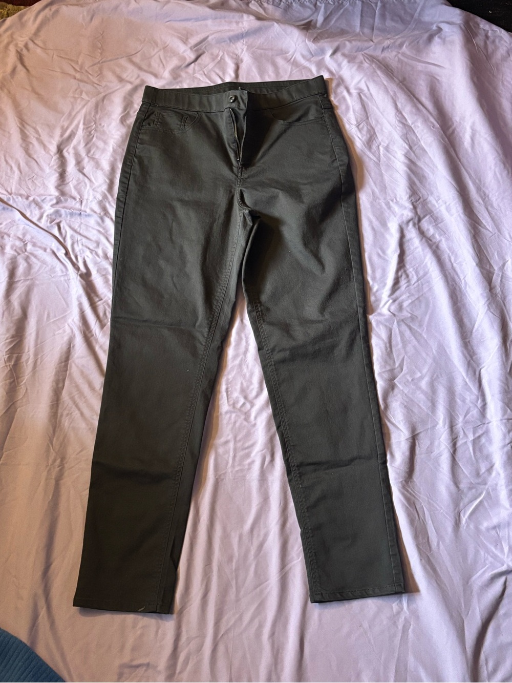 Women's Olive Straight-Leg Pants